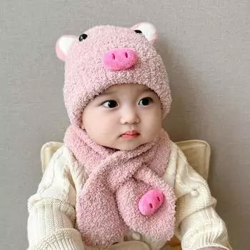 Детский комплект из шапки и шарфа, милые куполообразные шапки для маленьких мальчиков и девочек, теплый шарф