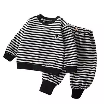 Детский комплект из толстовки и штанов. Полосатый спортивный костюм для мальчиков. Комплект детской одежды из двух предметов. 80