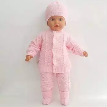 Детский комплект из трикотажа розового цвета - 4 шт.