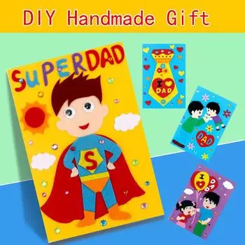 Детский комплект материалов ручной работы «сделай сам», дети играют в искусство, ремесла, детский сад, подарок на день отца, подарок на день рождения, поздравительная открытка, детская развивающая игрушка