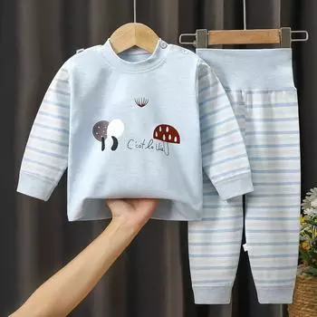 Детский комплект нижнего белья из цветного хлопка с высокой талией и защитой живота, пижама для малышей 0-6 лет 73CM