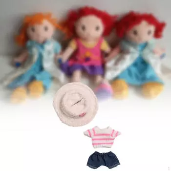 Детский комплект одежды для 6-дюймовой куклы со шляпой и штанами синий