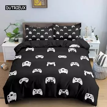 Детский комплект постельного белья для мальчиков и подростков, игровой комплект, пододеяльник для геймпада, чехол для геймпада, 3D-принт, постельное белье Queen King, полиэстеровый чехол для одеяла US Queen(228x228cm)