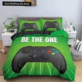 Детский комплект постельного белья для мальчиков и подростков, игровой комплект, пододеяльник для геймпада, чехол для геймпада, 3D-принт, постельное белье Queen King, полиэстеровый чехол для одеяла EU single(135x200cm)