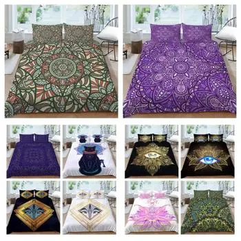 Детский комплект постельного белья с принтом 3D Bohemia, пододеяльник для детей, школьников, взрослых, мягкая домашняя одежда, одеяло, пододеяльник UK Single 135x200cm