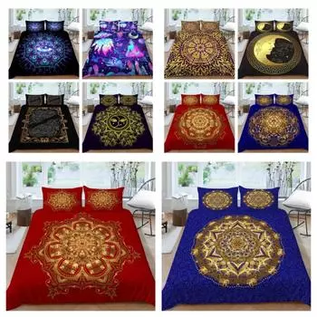 Детский комплект постельного белья с 3D богемным принтом, одеяло для детей, школьный комплект для взрослых, комплект постельного белья из микрофибры, домашнее постельное белье UK Single 135x200cm