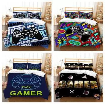 Детский комплект постельного белья с игровой мышью, одеяло и наволочка, полноразмерная односпальная кровать, домашнее постельное белье Queen King UK Single 135x200cm