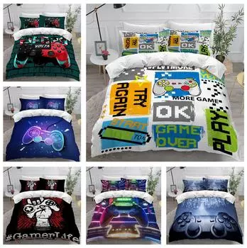 Детский комплект постельного белья с мультяшной игрой и мышью, домашний пододеяльник, наволочка, двуспальная кровать, полноразмерное покрывало, удобное украшение для дома Baby 100x135cm