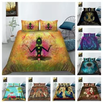 Детский комплект постельного белья в экзотическом стиле, постельное белье, декор для спальни, мягкий домашний текстиль из микрофибры, одеяло, пододеяльник, наволочка Single 135x200cm