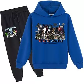 Детский комплект с 3D толстовкой Skibidi, пуловер для унитаза, спортивный костюм, детский свитер + брюки Спикермен