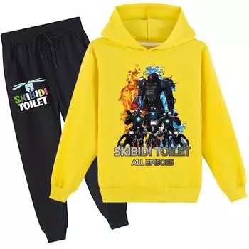 Детский комплект с 3D толстовкой Skibidi, пуловер для унитаза, спортивный костюм, детский свитер + брюки Спикермен