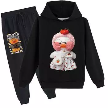 Детский комплект с капюшоном 3D Lalafanfan, пуловер, спортивный костюм K179, детский свитер + брюки