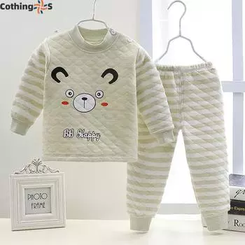 Детский комплект термобелья утепленный для мужчин и девочек осенне-зимняя домашняя одежда для малышей детская одежда 80cm