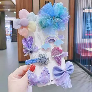 Детский комплект заколок для девочек, аксессуары для волос принцессы, головной убор