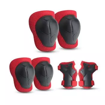 Детский комплект защитного снаряжения для катания на роликах, беговел, скейтборд, наколенник, налокотник, велосипедный защитный шлем из семи частей XS size [recommended 25-22.5kg]