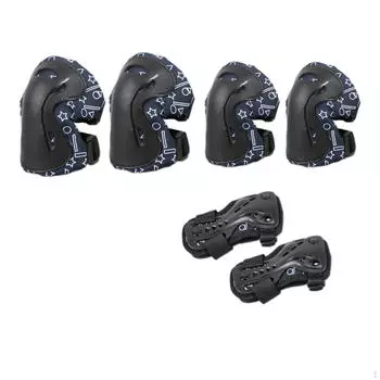 Детский комплект защитного снаряжения, подушечки для рук, регулируемые дышащие роликовые коньки для катания на роликах белый