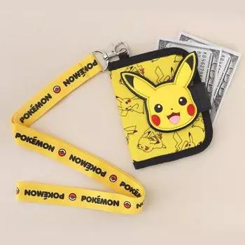 Детский кошелек Pokemon Pikachu Кошелек с двухуровневым ожерельем Pokemon