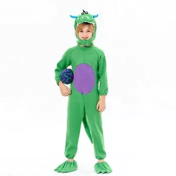 Детский костюм динозавра, флисовый комбинезон с длинными рукавами и капюшоном, чехол для ног в виде яйца, костюм для косплея на Хэллоуин S