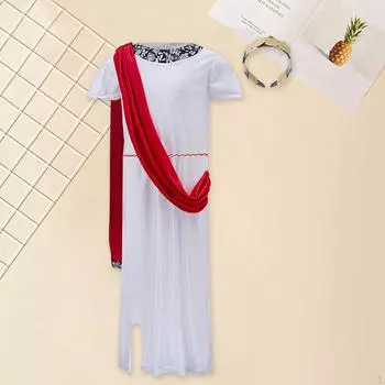 Детский костюм для девочек в греческой тоге, платье богини для сценического выступления, белый 100cm