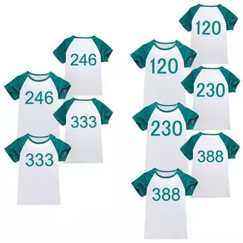 Детский костюм для косплея на Хэллоуин для мальчиков и девочек с короткими рукавами и принтом в виде игрового фильма 110