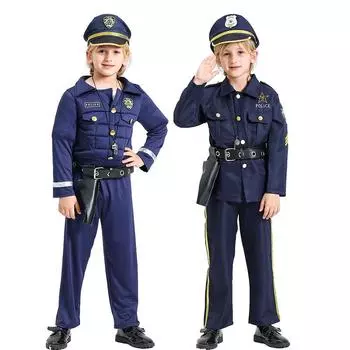 Детский костюм для косплея полиции на Хэллоуин для вечеринки XS (T)
