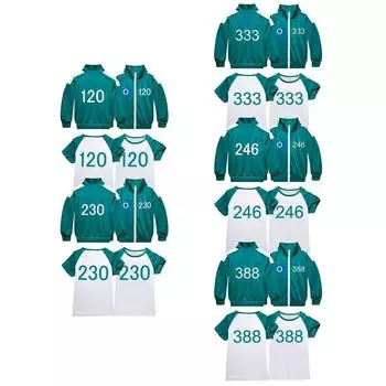 Детский костюм для мальчиков и девочек с принтом из фильма и игры, с длинными рукавами, на молнии, куртка, пальто, футболка, комплект одежды, костюм для косплея на Хэллоуин 110