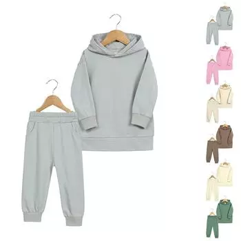 Детский костюм для мальчиков и девочек, зимний спортивный костюм с длинными рукавами и штанами с капюшоном 100 армия зеленый