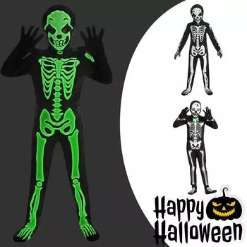 Детский костюм для ролевой игры «Белый призрак» на Хэллоуин, одежда для сценического призрака, цельный костюм для вечеринки L чёрный