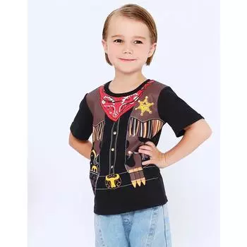 Детский костюм Футболка для мальчика-пожарного Пилот для малышей Косплей-костюм Карнавальный Хэллоуин 3D-печатный топ с короткими рукавами 100