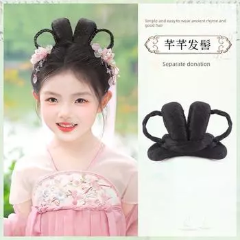 Детский костюм ханьцев, костюм шиньон, костюм для девочки, сценическое выступление, пучок-пончик, китайский древний стиль, аксессуары для волос для высокой прически, моделирующая подушечка, сетка для волос Sandy Hair Bun