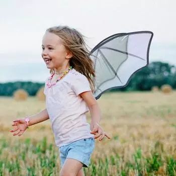 Детский костюм крыла летучей мыши «крыло феи» легкий регулируемый органзовый костюм крыла летучей мыши для вечеринки на Хэллоуин чёрный