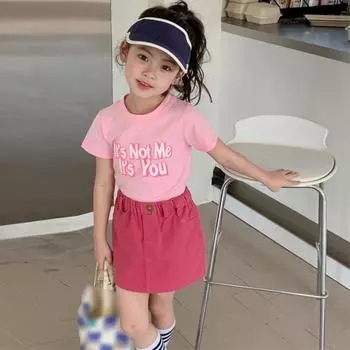 Детский костюм, милый костюм-футболка для девочек 120