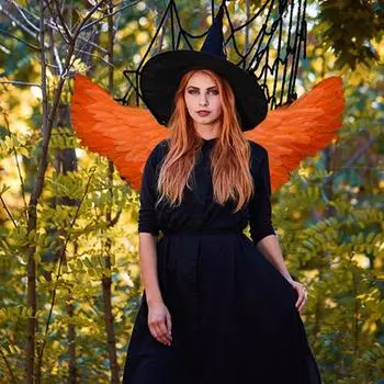 Детский костюм принцессы с крыльями ангела для девочек, регулируемые крылья феи из перьев, реквизит для сцены и выступлений на Хэллоуин