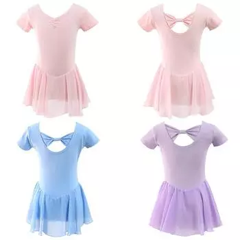 Детский костюм с длинными рукавами для балета и танцев для девочек - Осень/Зима. long sleeves with back bow, 140cm розовый