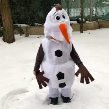 Детский костюм снеговика, комбинезон с длинными рукавами и головой животного, костюм для косплея, реквизит для фотосъемки, детский костюм для выступлений XS