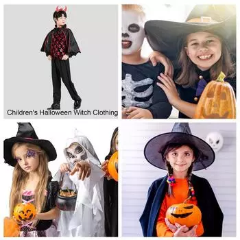 Детский костюм ведьмы, дышащий детский костюм для косплея ведьмы, детское платье ведьмы, удобные детские костюмы на Хэллоуин