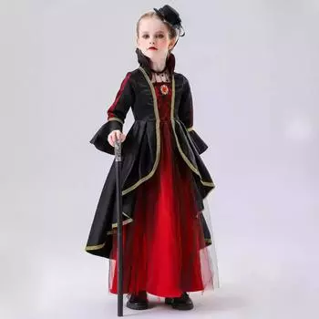 Детский костюм злой королевы, ведьмы, принцессы-вампира, рождественский карнавал, маскарад на Хэллоуин, детская одежда для косплея 120
