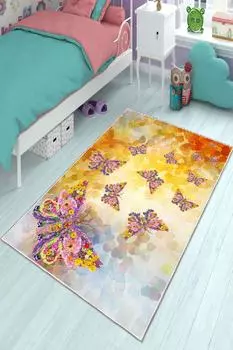 Детский ковер с 3D принтом, мягкий противоскользящий детский ковер, хлопковый машинный ковер, тонкая основа, забавные узоры, можно стирать