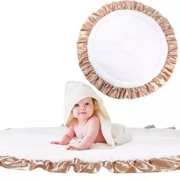 Детский коврик AZUREST 140 см, большой круглый, развивающий коврик для фотосъемки, солнечный коврик, детский подарок, луна, возраст, фото на день рождения, круглый, моющийся, японский план, золото белый
