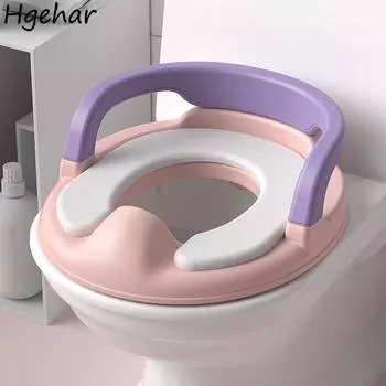 Детский коврик для унитаза, чехол для сиденья писсуара для девочек, для детей, ручки для мальчиков, удобный коврик, многофункциональный, портативный синий