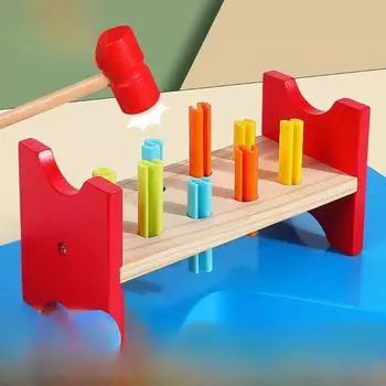 Детский красочный деревянный стол с кучами: Забавная игрушка для развития координации движений и мозга