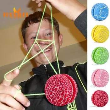 Детский красочный трюк Йо-йо, отзывчивый мяч со струной, рефлексирующим автоматическим возвратом, деревянная вращающаяся игрушка йойо, профессиональный отзывчивый йойо, подарок на день рождения красный