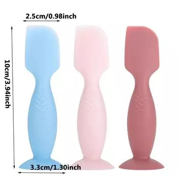 Детский крем Щетка с присоской Силиконовый шпатель для крема для детской попки Портативный аппликатор для мази Щетка с присосками серый