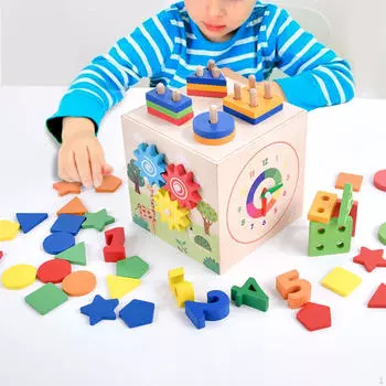 Детский кубик для игр, деревянный центр, интерактивные игрушки-сортеры для малышей