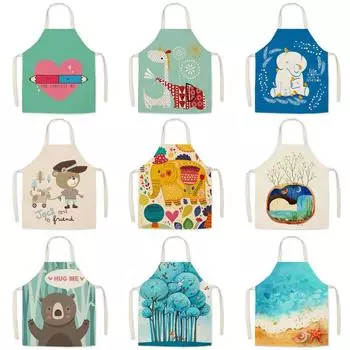 Детский кухонный фартук, устойчивый к пятнам кухонный фартук, льняной фартук, женские кухонные аксессуары, фартук, мужской женский кофейный фартук 47x38cm