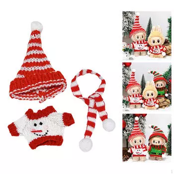 Детский кукольный свитер с шапкой и шарфом для 6,69 дюймов образовательный подарок Green sweater