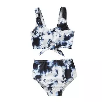 Детский купальник бикини с разрезом для девочек, купальный костюм, летние купальники для девочек S