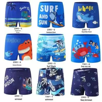 Детский купальник с мультяшным принтом: Боксеры и шапочка для плавания для мальчиков Large (L)