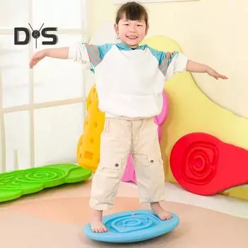Детский лабиринт, балансировочная доска с 5 шариками, сенсорная тренировка, качающаяся доска, балансировочная доска, качалка для малышей, мальчиков и девочек, игра-игра на равновесие, игрушка жёлтый