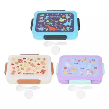 Детский ланч-бокс, детский переносной контейнер для обеда, микроволновая печь, безопасный кафетерий, ланч-бокс Bento с Ut Blue
